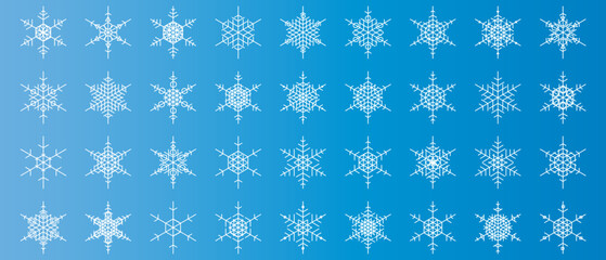 snowflakes thin line icon set such as pack of simple snowflake, snowflake, snowflake, icons for report, presentation, diagram, web design