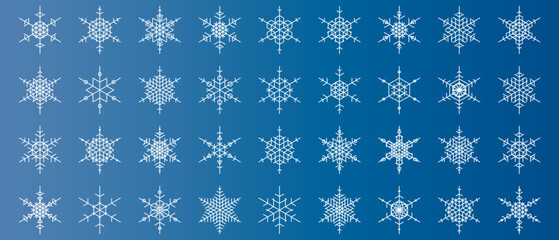 snowflakes thin line icon set such as pack of simple snowflake, snowflake, snowflake, icons for report, presentation, diagram, web design