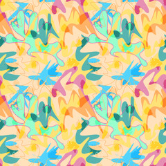 Seamless abstract colorful exotic hand drawn pattern 