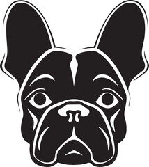 Dog head logo, French bulldog face logo isolated on a white background, SVG, Vector, Illustration.	