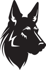 Dog head logo, German Shepherd face logo isolated on a white background, SVG, Vector, Illustration.	