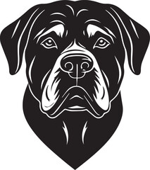 Dog head logo, Rottweiler face logo isolated on a white background, SVG, Vector, Illustration.	