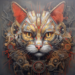 portrait of a cat with a mask