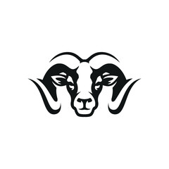 sheep head ram logo icon vector illustration