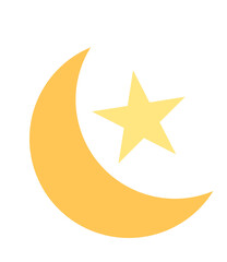 crescent moon and stars