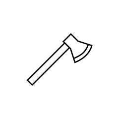 Wood axe line icon, logo vector