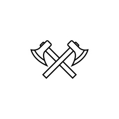 Wood axe line icon, logo vector