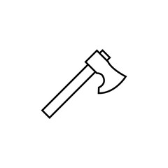 Wood axe line icon, logo vector