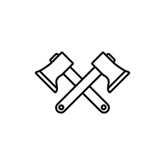 Wood axe line icon, logo vector