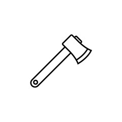 Wood axe line icon, logo vector