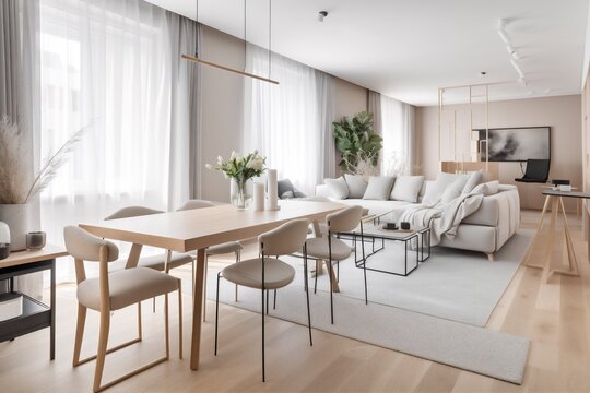 interior generative ai window modern living loft stairs home elegant armchair comfortable. Generative AI.