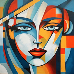 Cubist interpretation of women, the beauty of geometric abstraction