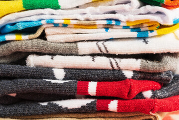 Pattern of children's bright stacked ironed socks