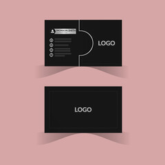 Simple and modern black business card design, double side business card design 