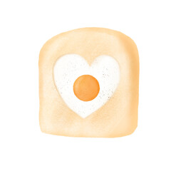 Toast with heart fried egg
