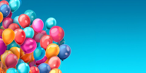 Fototapeta na wymiar Ballons on the blue background, Generative AI