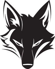Fox head logo icon, fox face vector Illustration, on a isolated background, SVG	
