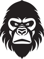 Gorilla head logo icon, gorilla face vector Illustration, on a isolated background, SVG