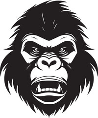 Obraz premium Gorilla head logo icon, gorilla face vector Illustration, on a isolated background, SVG