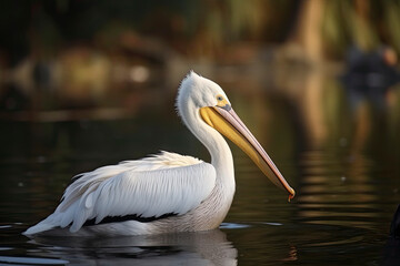 Obraz premium Pelican (Pelecanus onocrotalus) in natural habitat