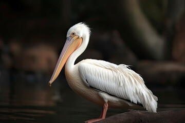 Obraz premium Pelican (Pelecanus onocrotalus) in natural habitat