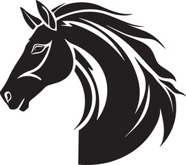 Fototapeta premium Horse head logo icon, horse face vector Illustration, on a isolated background, SVG