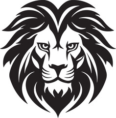 Obraz premium Lion head logo icon, lion face vector Illustration, on a isolated background, SVG