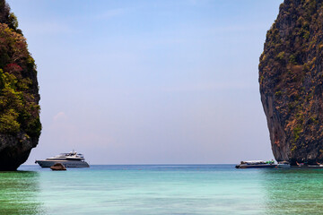 The legendary Maya Bay beach without people where the film 