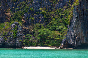 The legendary Maya Bay beach without people where the film 