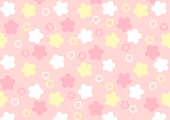 背景　三色の花柄　ピンク