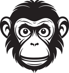 Monkey head logo, monkey face logo vector Illustration, on a isolated background, SVG	