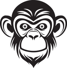 Monkey head logo, monkey face logo vector Illustration, on a isolated background, SVG	