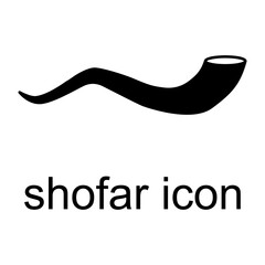 Shofar horn icon, graphic religion design symbol, ritual web sign vector illustration