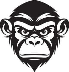 Monkey head logo, monkey face logo vector Illustration, on a isolated background, SVG	