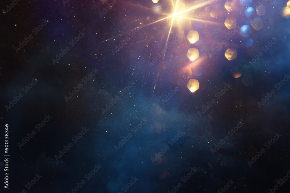 Wall mural abstract background of soft focus bokeh lights