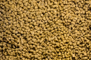 Close up scene the brown pigment material for injection process.