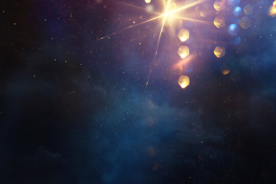 Abstract background of soft focus bokeh lights