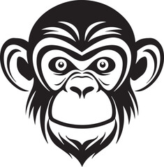Monkey head logo, monkey face logo vector Illustration, on a isolated background, SVG	