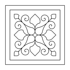 Decorative linear design for greeting cards, wedding invitations, coloring books, etc. Line art geometric mandala. Vector illustrations in oriental style. Arabesque. Easy to edit color and lines.