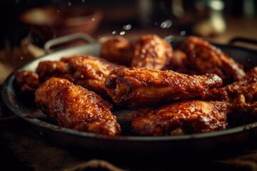 Buffalo chicken wings deep fried