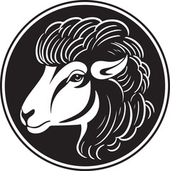 Sheep head logo icon, sheep  face vector Illustration, on a isolated background, SVG	