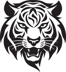 Fototapeta premium Tiger head logo icon, tiger face vector Illustration, on a isolated background, SVG 