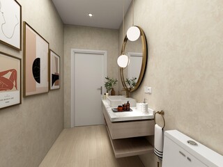 baño moderno con estilo clásico y ducha grande 
 - obrazy, fototapety, plakaty