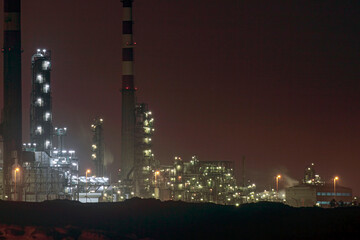 Refinery by night