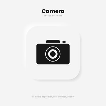 Line flat camera icon symbol. Photograph sign. Photo icon. Cam sign. Take a picture symbol for mobile app, website, UI UX
