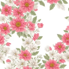 Plexiglas foto achterwand Flowers seamless pattern. Created by a stable diffusion neural network. © homeworlds