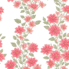 Deurstickers Flowers seamless pattern. Created by a stable diffusion neural network. © homeworlds