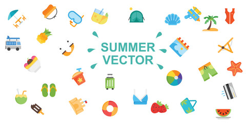 Summer Vector Icon Simple With Flat Style For Your Design