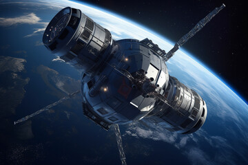 Obraz na płótnie Canvas Space exploration - conceptual illustration of a spaceship. Generative AI