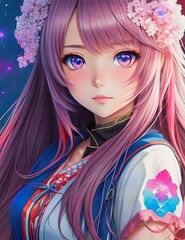 The most cutest Waifu | Cute Anime Girl | Gorgeous anime girl portrait | Generated by ai Generative